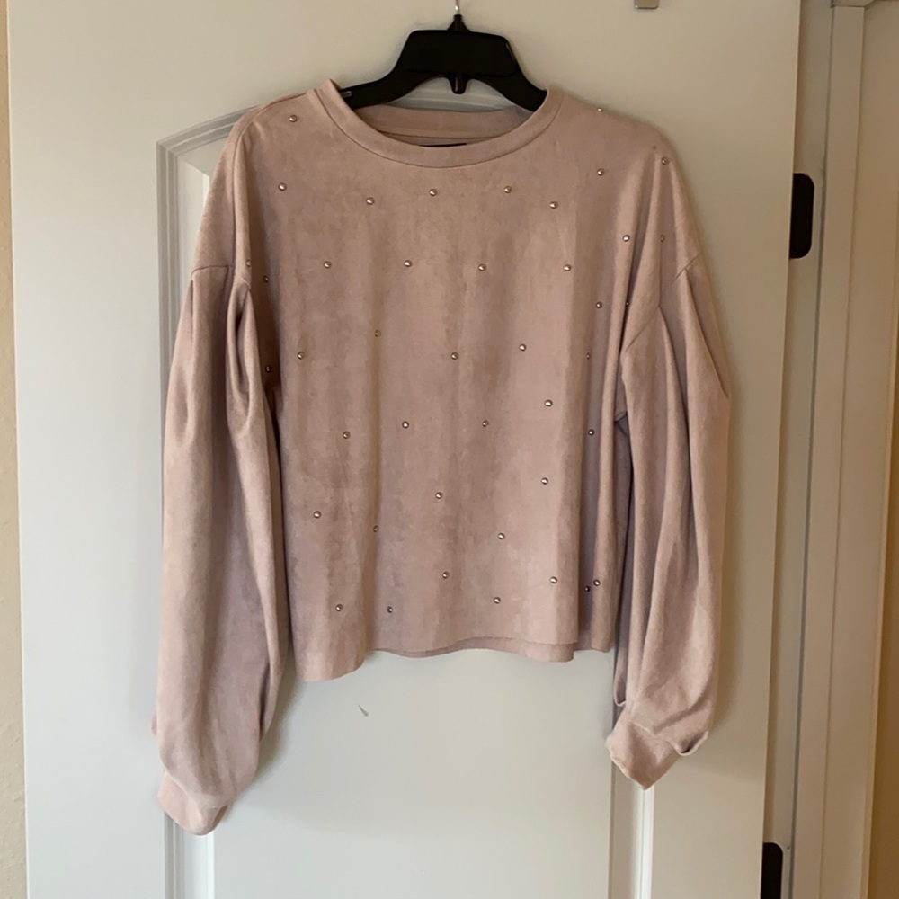 Suede long sleeve shirt